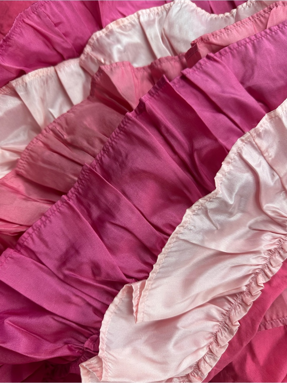 Pine Cone Hill Fine Linen Pink Ruffled Tiered Bed Skirt Twin - Picture 6 of 12